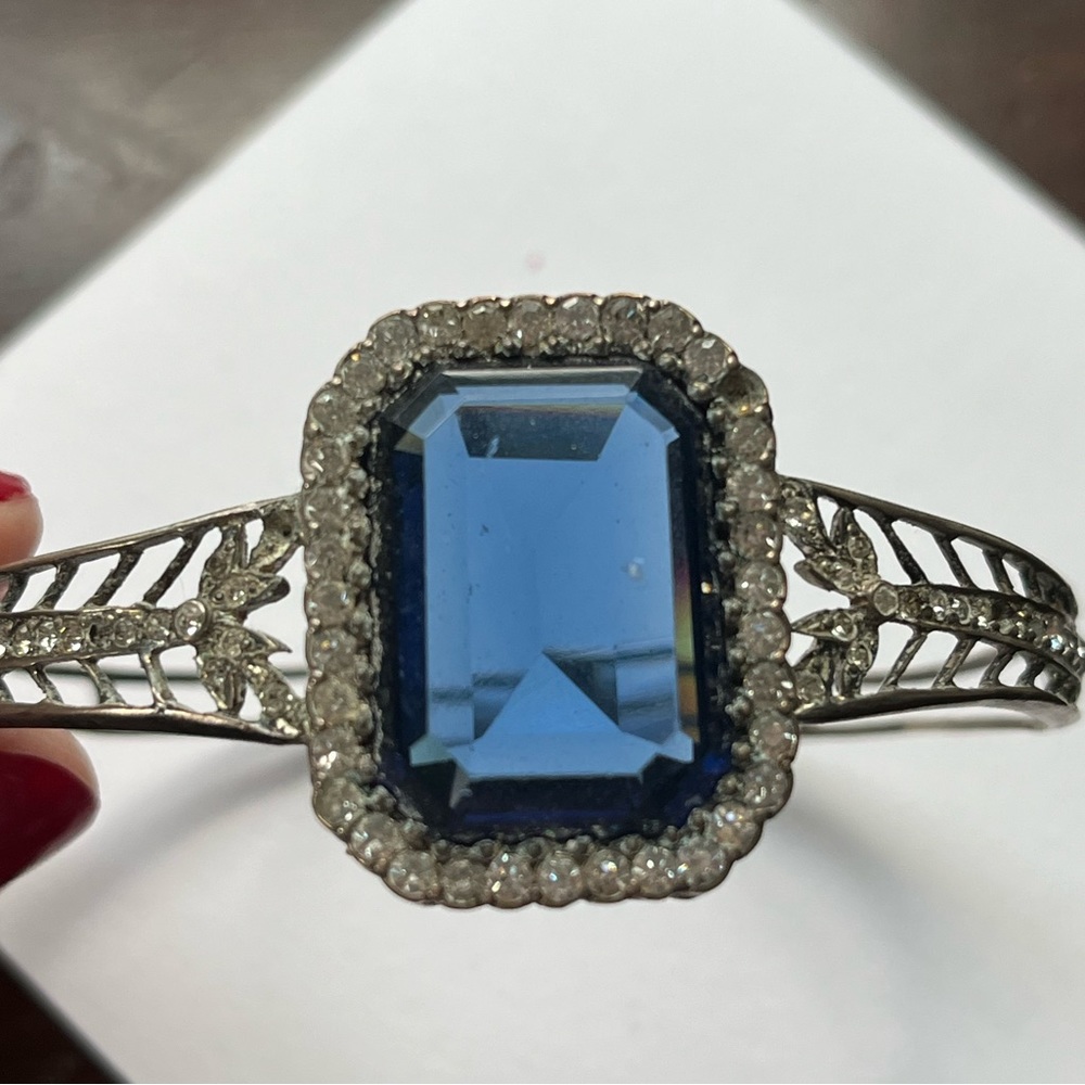 Faux Blue Sapphire Gemstone Crystal Bracelet